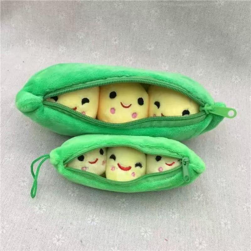 Cute Creative Pea Pod Plush Funny Snap Peas Filled Plant Doll Toy Pea-Shaped Pillow Toy Gifts..