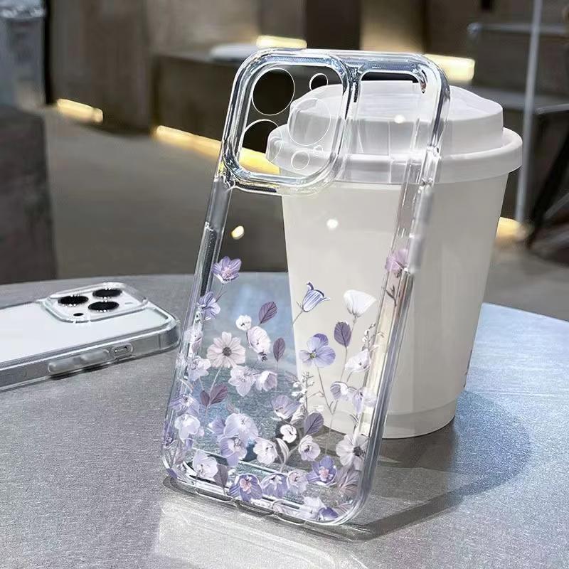 

Colorful Ocean Flower Pattern Phone Case For iPhone 17 Pro Max 16 15 Pro 14 13 12 11 XR X 17Air 16 Plus Clear Bumper Cover iPhone XS Max