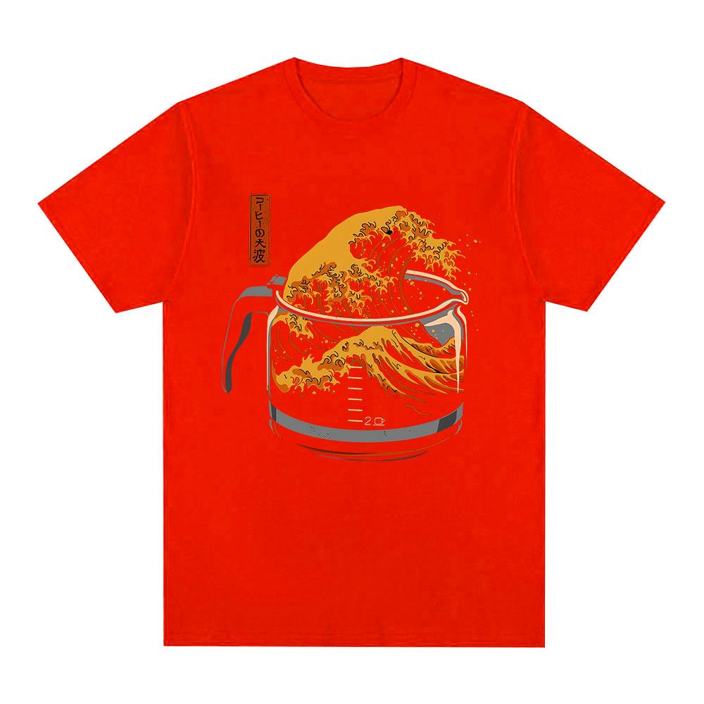 

The Great Wave of Coffee Funny Meme Tshirt Unisexs Women Clothing Fashion Tshirts Cotton Casual Short Sleeve T Shirts Streetwear S