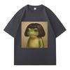 Lustiger Frosch Grafikdruck Y2K T-Shirts Unisex Sommer Gothic Pop Lässige Mode Oberteile Unisex Harajuku Kurzarm-T-Shirts Jugendliche