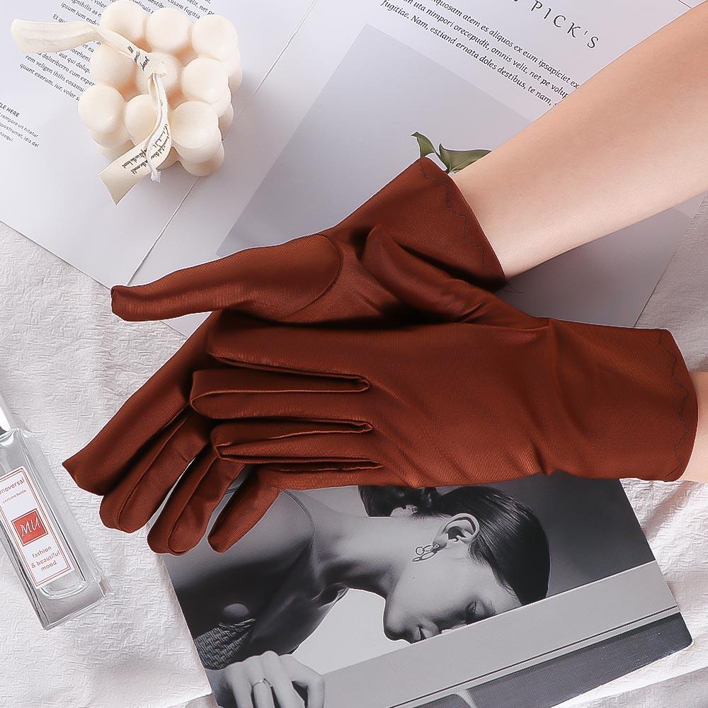 Spandex Pearlescent Sun Protection Mittens Female Gloves Driving Gloves Outdoor Sports Gloves