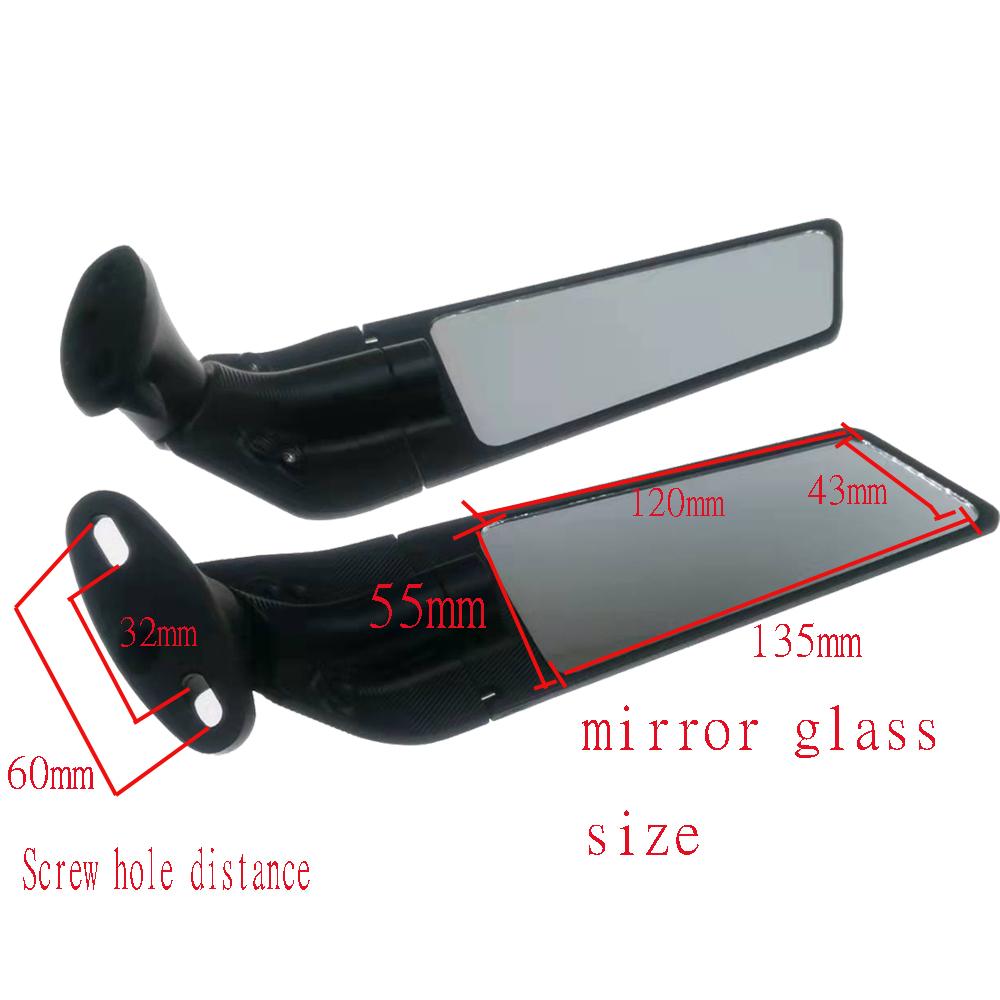 Para Honda VFR800 VFR750 VFR400 VFR1200X/F motocicleta ala de viento coche deportivo giratorio espejo retrovisor de gran campo de visión