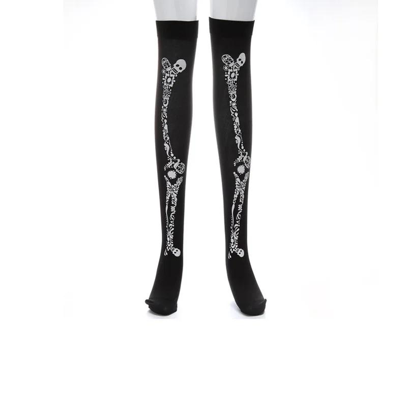 Halloween Dance Stockings Halloween Party Skeleton Bat Spider Web Hosiery Ghost Festival Prom Atmosphere Horror Costume Tights 70cm