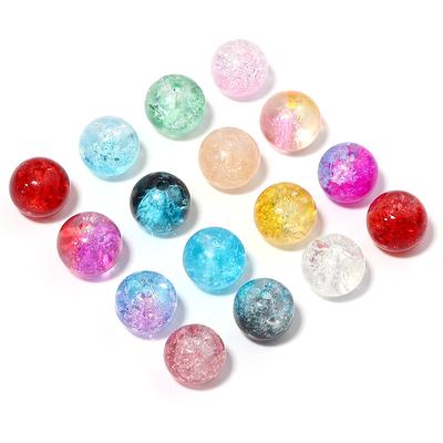50pcs/Lot 8mm Round Crackle Crystal Glass Beads Crack Beads for Jewelry Making Loose Spacer Beads DIY Bracelet Necklace Wholesal
