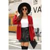 Women S V Neck Knitted Cardigan Long Sleeve Solid Color Loose Fit Sweater