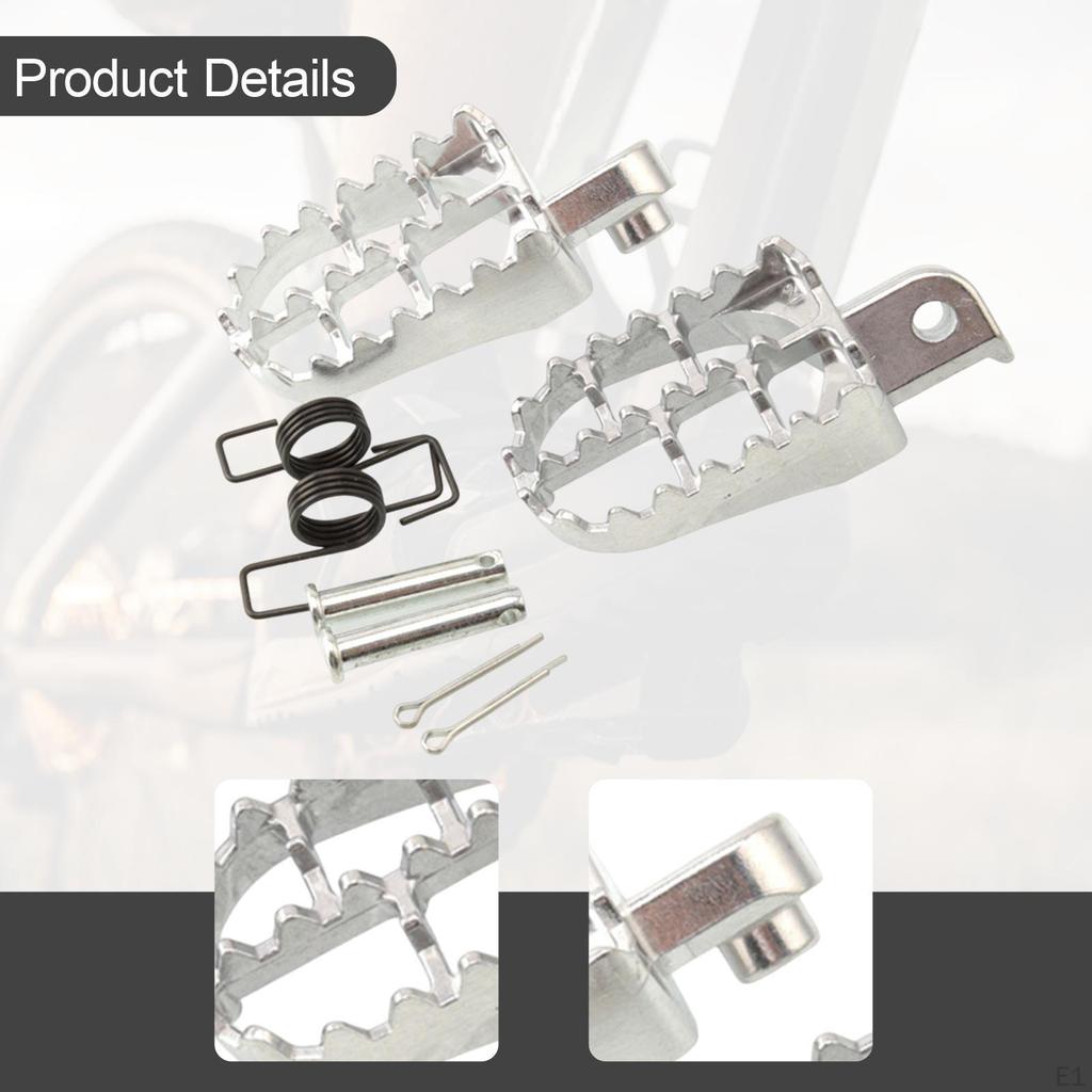 Motorcycle Foot Pegs Aluminium AntiSlip Professional Lightweight Spare Parts Easy Installation