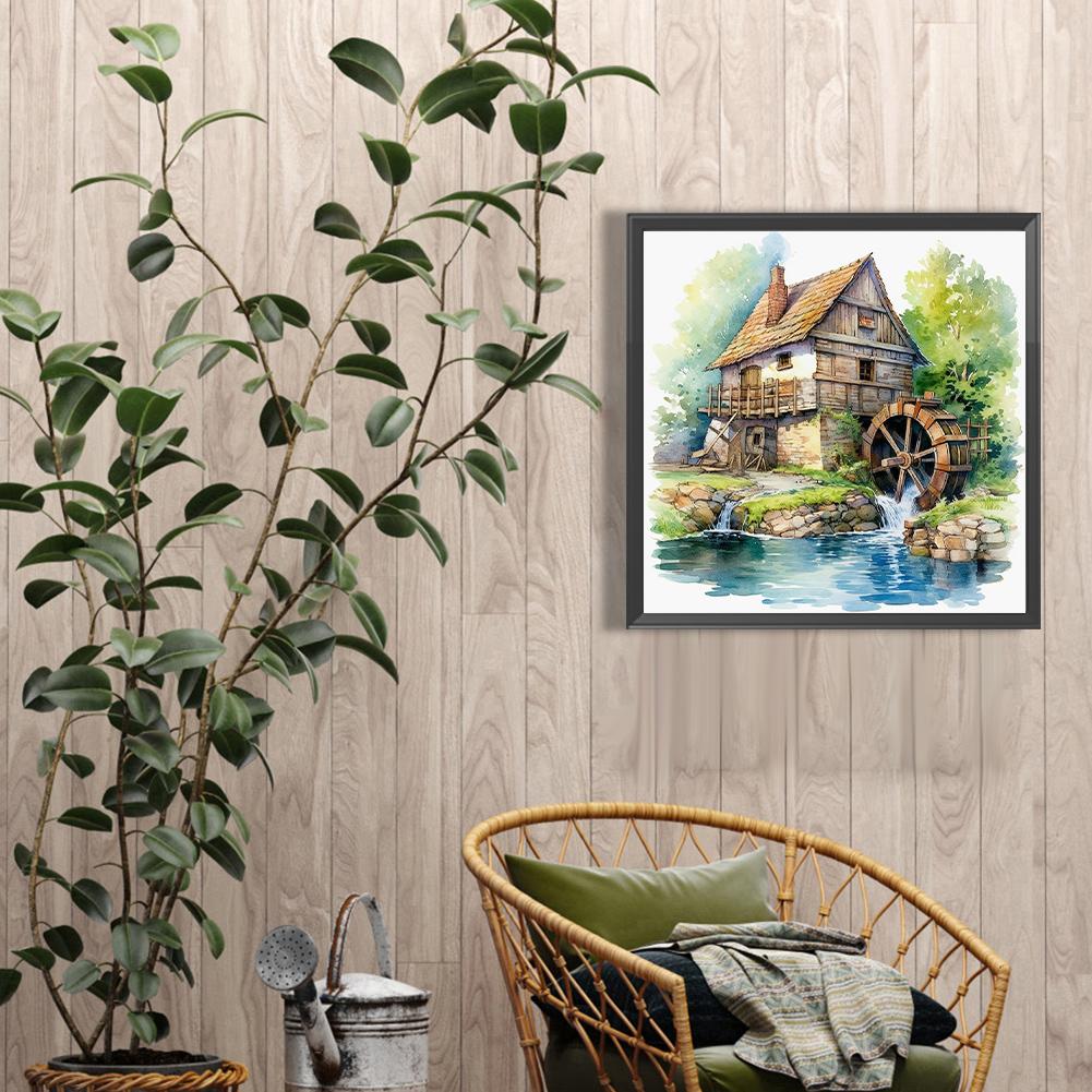 5D DIY Full Round Drill Diamond Painting House by The River Kit Home Decoration