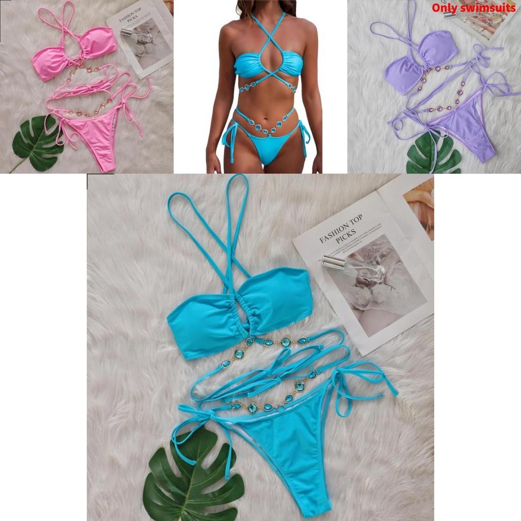 Sexy Bikini With Cross Tie Straps For Beach Swimwear Sexy Womens Swimsuit For Vacation
