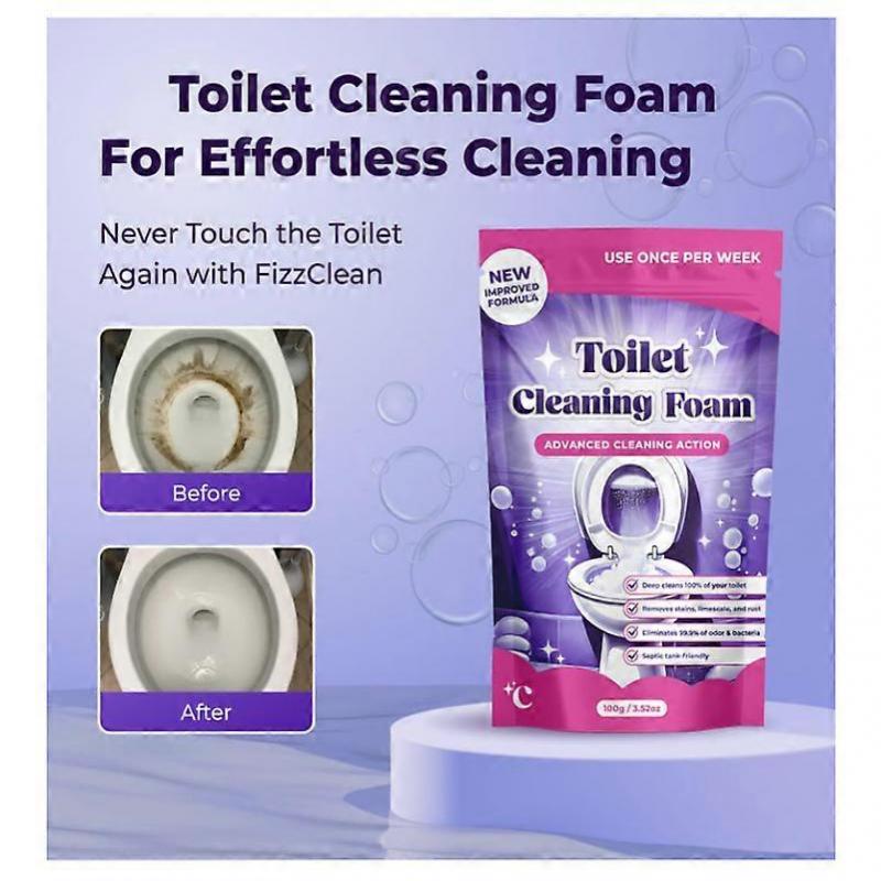 Toilet Cleaner, Insta-Action Fizzclean Foam For Sparkling Clean Toilet, Eliminates Stains In 20 Min, Scrub-Free Cleaning, Powerful Deep Cleaning