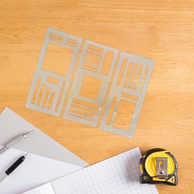 3 Notebook Stencils, Drawing And Tool, Openwork Schedule Tracking Template, Stencils for Making