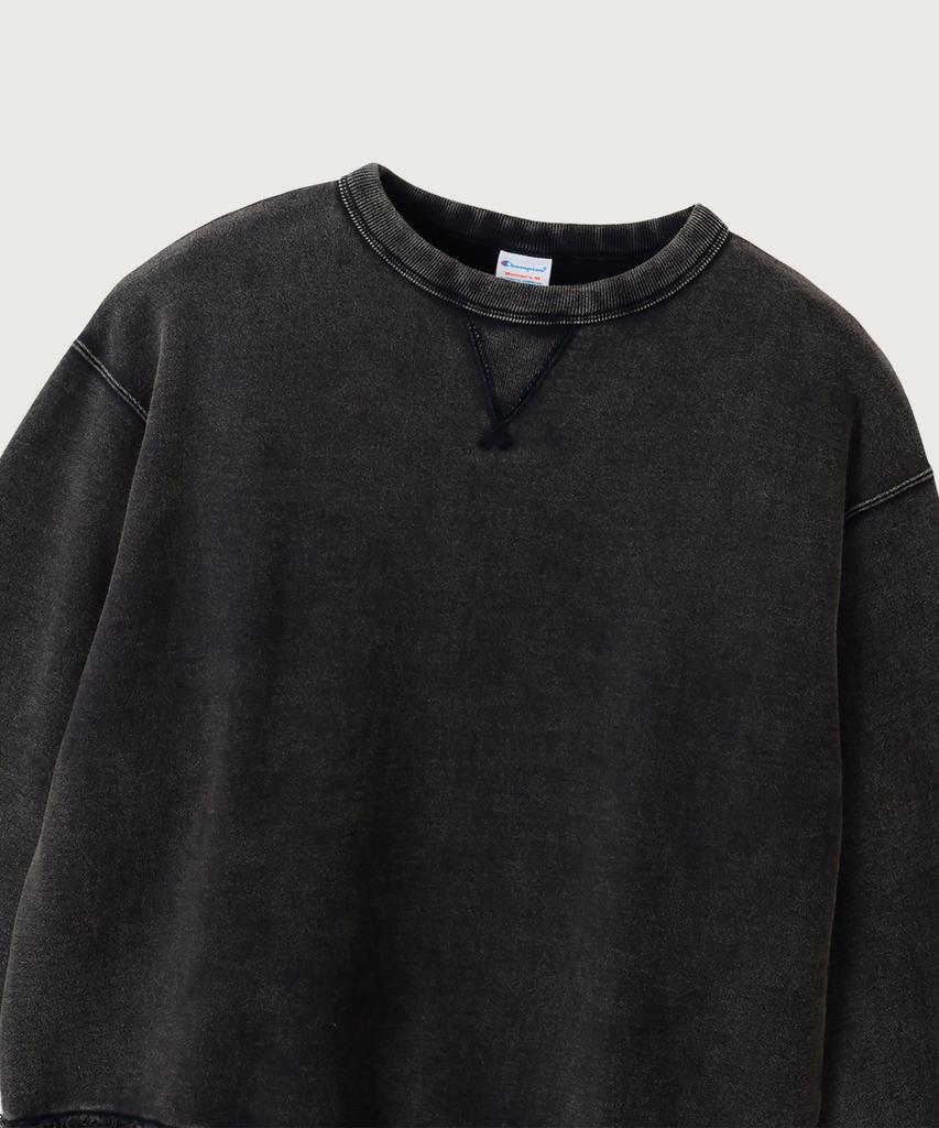 CHAMPION Women'S Vintage Washed Loose Fit Brushed Sweatshirt Off Black