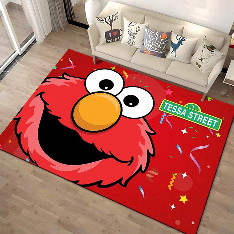 15 Sizes S-Sesame S-Street Theme Carpet Rug for Living Rooms Bedroom Entrance Door Decor Mat, Kids' Play Non-slip Mat Great Gift