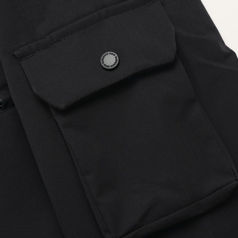 New Balance SS25 Clean Solid Color Minimalist Style Large Pocket Practical Hooded Jacket Men's Black AMJ51325-BK