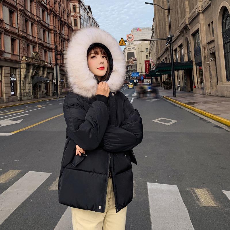 Deal with Winter Clothes, New Big Fur Collar Cotton Clothes, Short Cotton Clothes, Women's Loose Thickened Bread Clothes Jacket