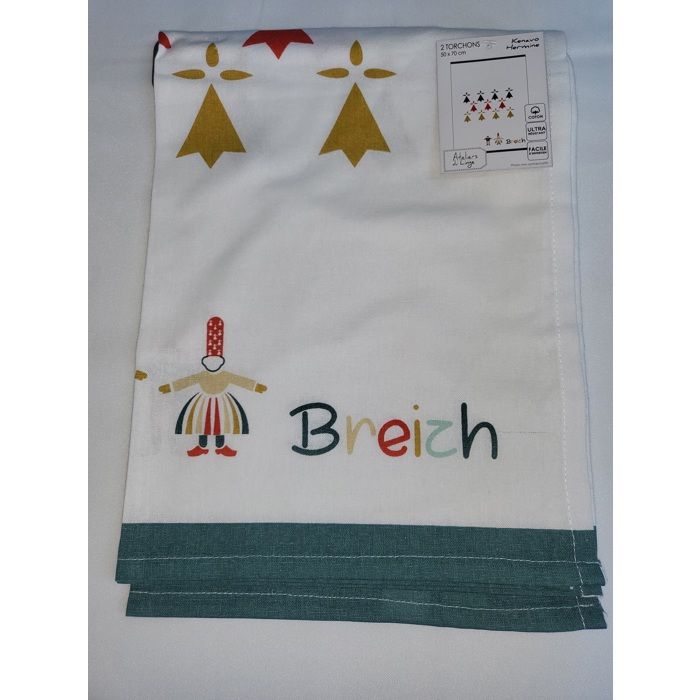 Lot de 2 torchon Hermine