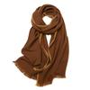 G·TENNA NXC340 Unisex Solid Trim Cashmere Scarf
