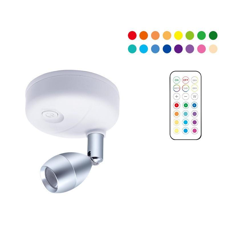 Remote Wireless LED Spotlights Rotatable Accent Lights Battery Powered Puck Picture Lights Indoor Closet Lights Wall Lamp