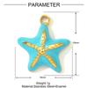 3pcs/Lot Stainless Steel Enamel Starfish Round DIY Charms Palm Tree Fishtail Necklace Pendants Woman Summer Holiday Jewelry