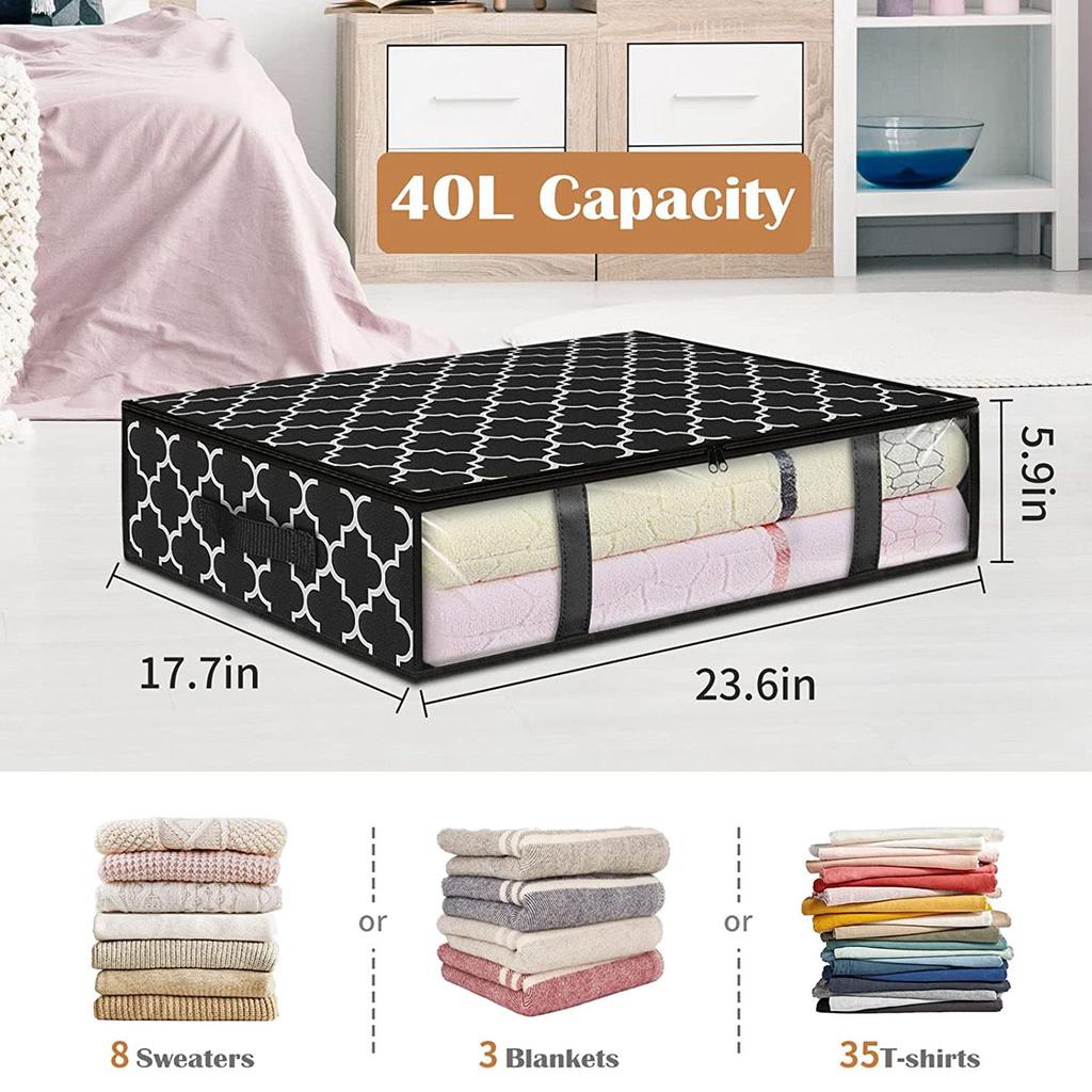 M-Modern-Storage Bins, Under Bed Storage Containers, Foldable Clothes Storage Box, Storage Organizer, With Handles Clothing