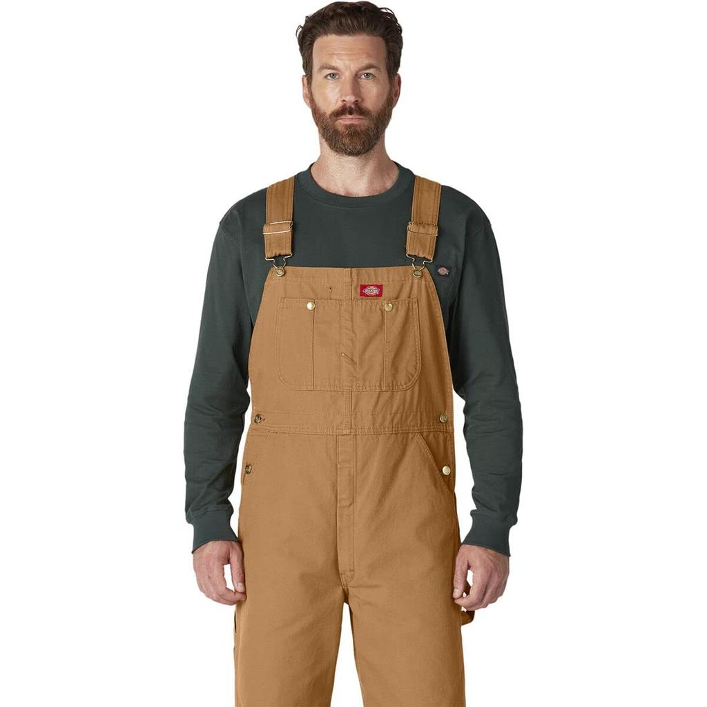 Dickies DB100 Duck 38W X Rinsed Brown Overalls, 32L,