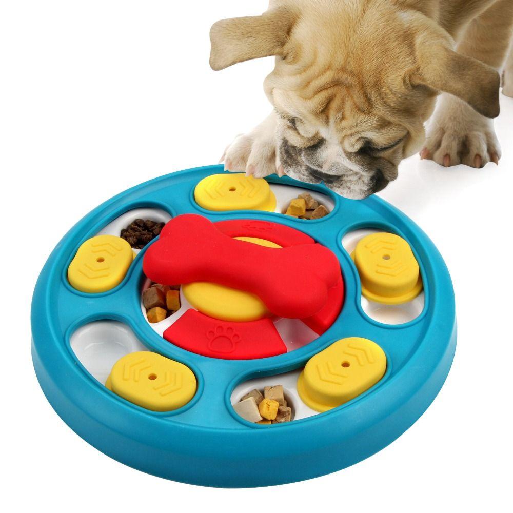 Durable Pet Slow Food Bowl Interactive Pet Puzzle Toy Multi-use Dog Turntable  Pet Food Dispenser