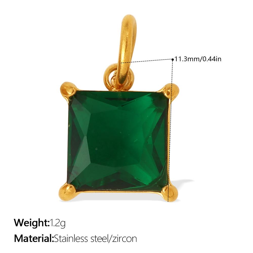 Yori 2Pcs Stainless Steel Gold PVD Plated Cubic Zirconia Pendant for DIY Necklace Bracelet Earring Jewelry Making Accessories