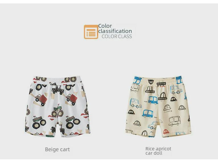 27Kids Cartoon Car Baby Boy Shorts - Breathable, Lightweight Children's Pants