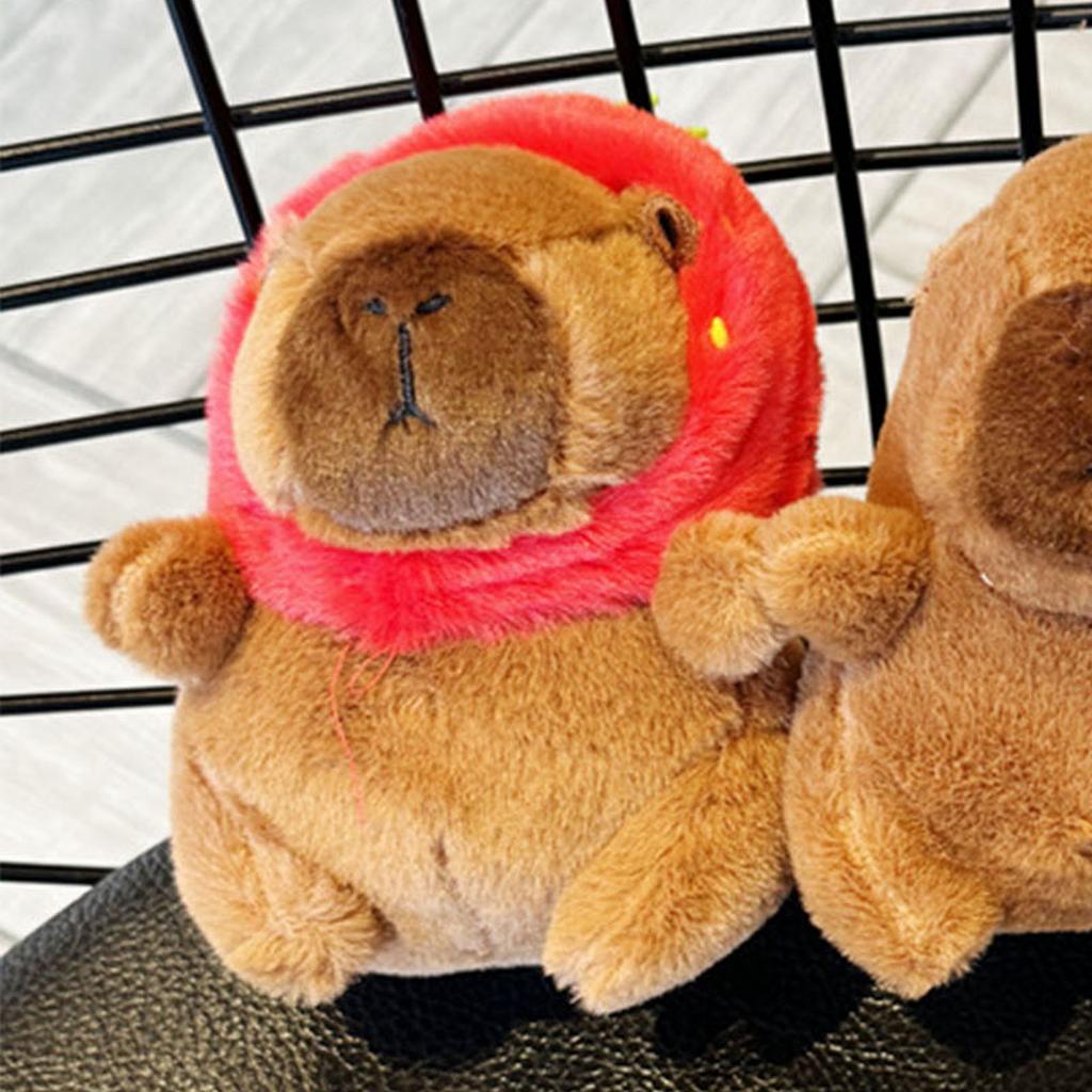 Capybara Plush Keychain Adorable Soft PP Cotton Small Stuffed Animal Pendant for Backpack Bag