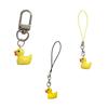 Adorable Yellow Duck Phone Chain Easy To Attach Animal Pendant Keychain Handmade Decoration for Bags and Wallets
