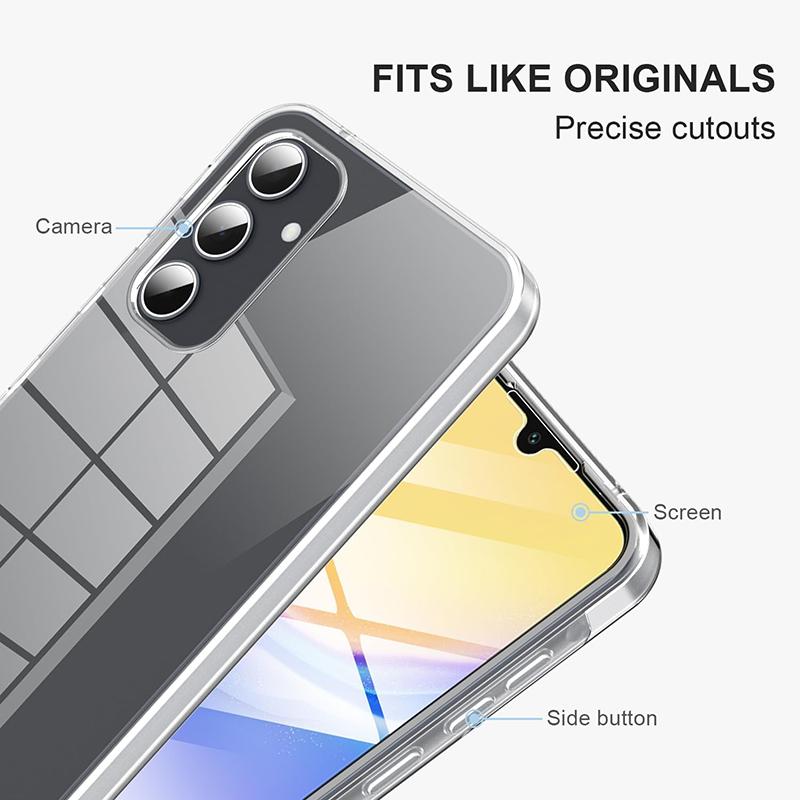 Clear 360 Full Body Double Case pro Samsung Galaxy A05S A15 A25 A35 A55 A04S A54 A53 S23 S24 Redmi Note 13 iPhone 15 14 13 12 Pro Max měkký TPU kryt