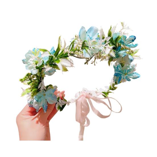 Damen Stirnband 3D Blumen-Dekor Spitzenband Helle Farbe Stirnband Fee Mädchen Rosa