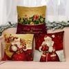 Christmas Cushion Cover Merry Christmas Home Decoration Santa Pillowcase Ornament Navidad 2023 Happy New Year 2024