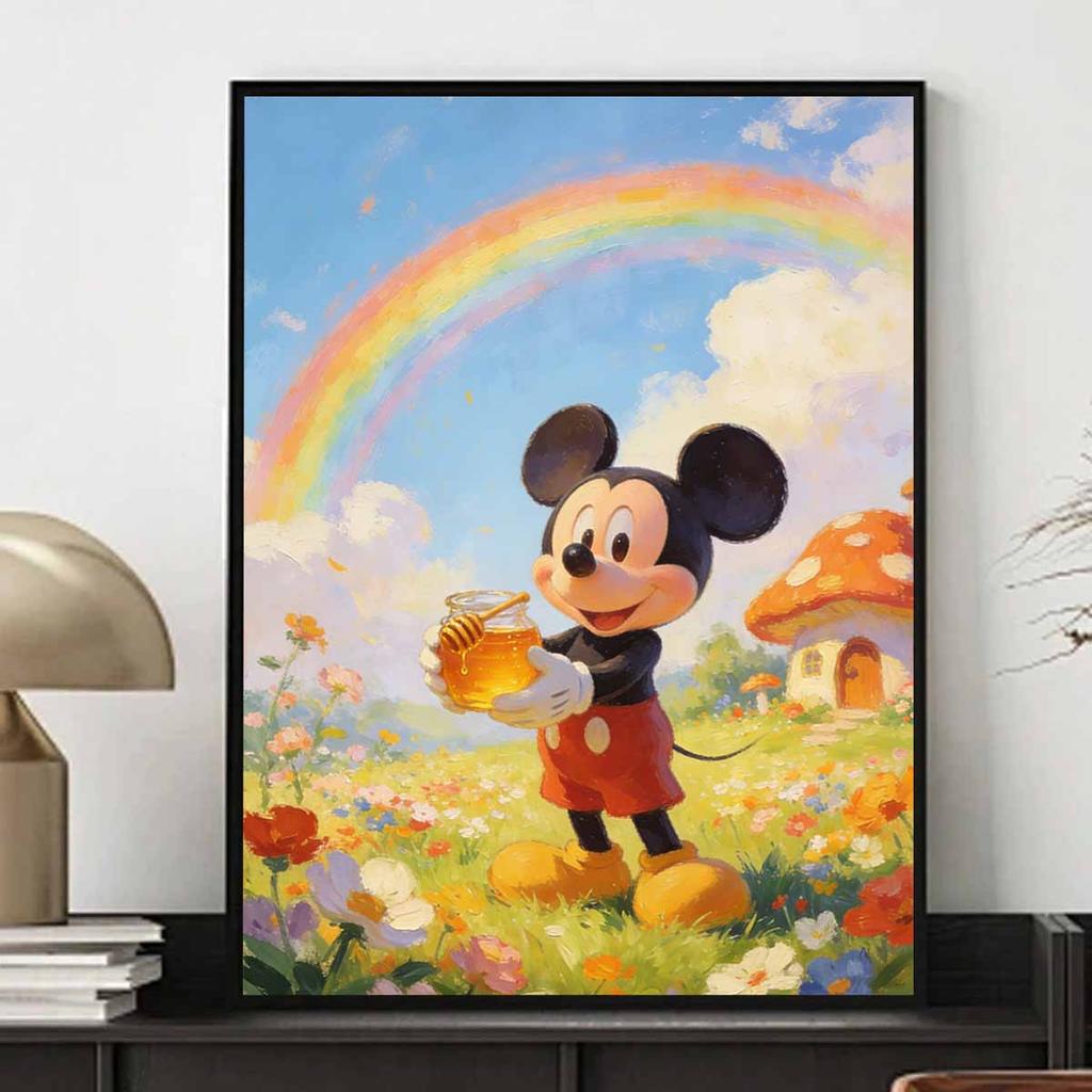Disney Diamond Painting Art Kit Mickey Mouse Honey Rainbow Flower Garden Mosaic Handmade Diy Gift Home Decor