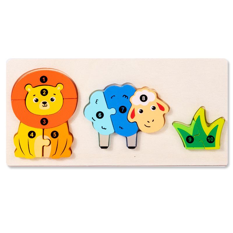 3D Wooden Animal and Vehicle Jigsaw Puzzles for Children - Educational, Large Piece, Interlocking Board Toys.