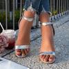 Women's Stiletto Sandals Summer New Round Head Open Toe Line Bag with Anti-slip Wear-resistant High Heels