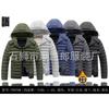 Autumn and winter men's light cotton-padded clothes removable hat solid color ribs thickened cotton-padded clothes top men-L