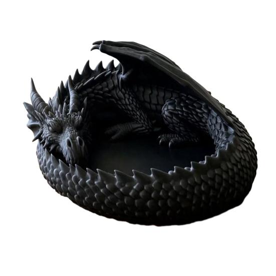 3D Printed Fantasy Dragon Gothic Winged Jewelry Tray Dragon
