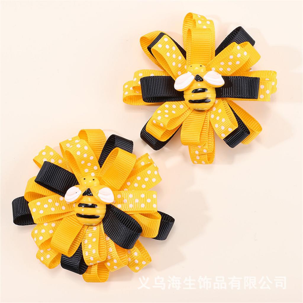 1Pair Cute Flower Ribbon Bows Hair Clip For Women Girls Sweet Style Accessory Hairpin Party Hairpieces For Daily Wear
