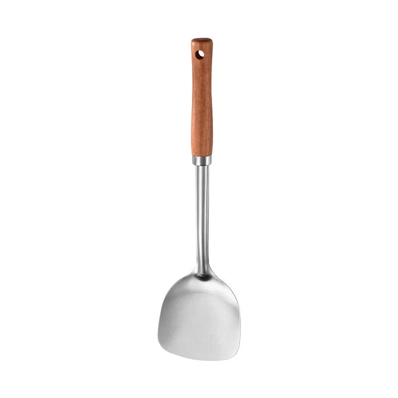 ZhiShi 304 Stainless Steel Wooden Handle Wok Spatula