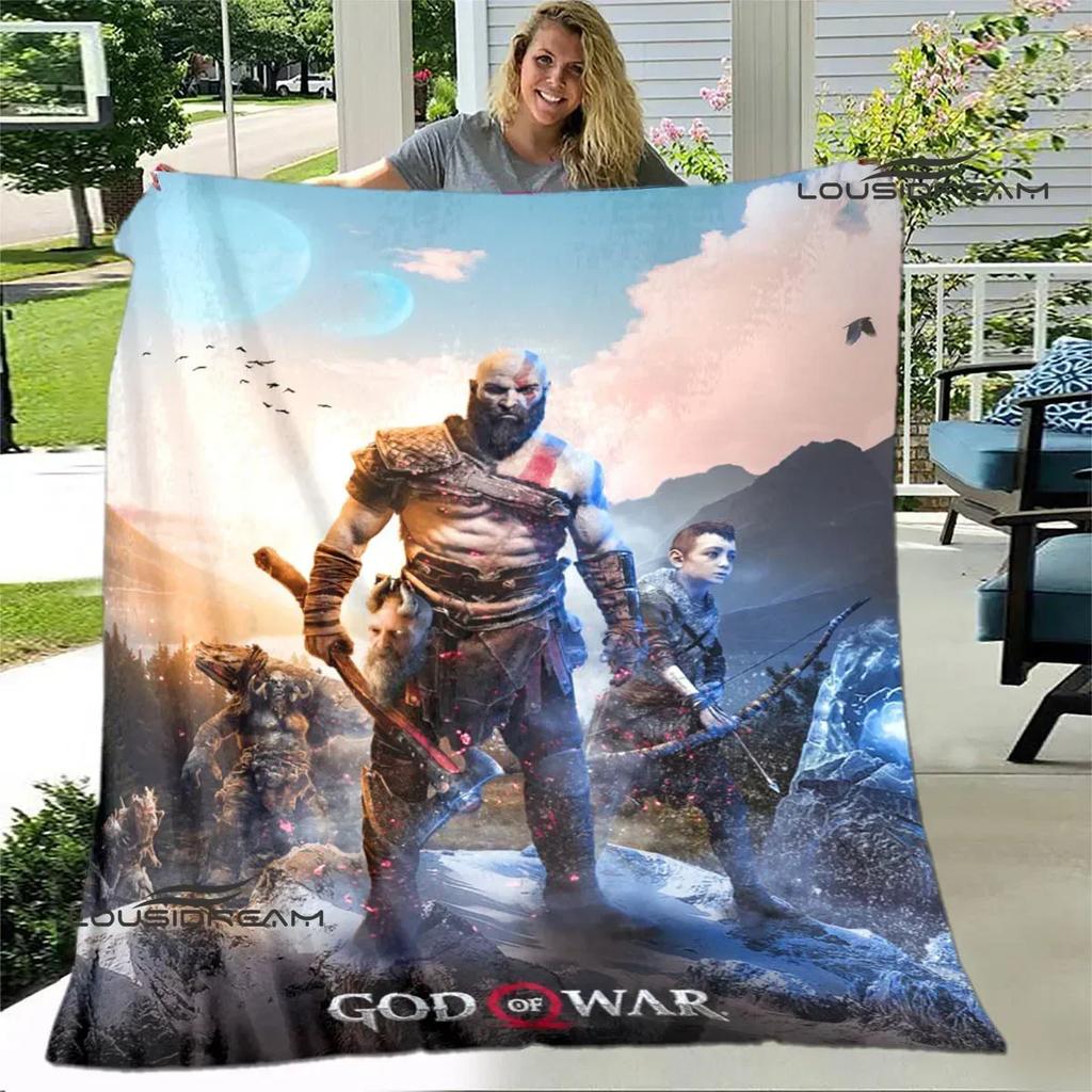 Game God of War Printed Blanket Picnic Blanket Warm Flannel Blankets Home Bed Linings Blankets for Beds Birthday Gift