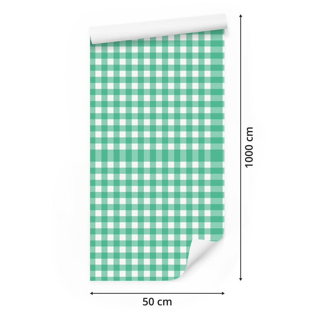Mint and Sea Fabric Pattern Wallpaper for Living Room and Bedroom 50x1000