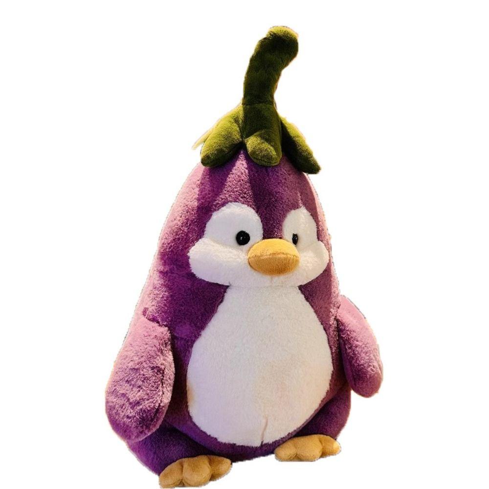 Fluffy Eggplant Penguin Stuffed Toy Soft Stuffed Soft Penguin Doll  Decorate Present