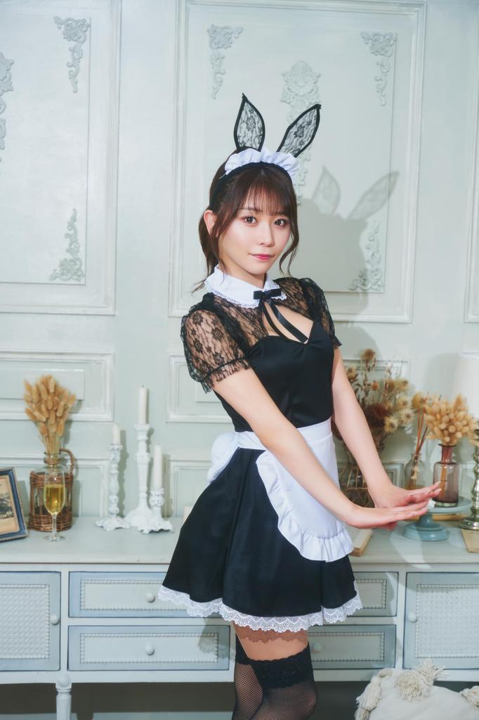 Clearstone GLOWHOLIC Cosplay Halloween Bunny Maid M Black Women's