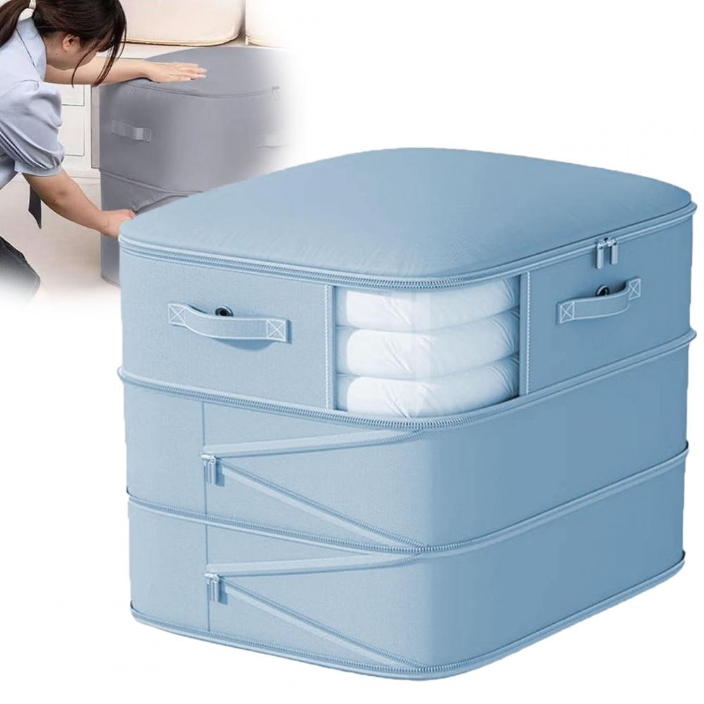 Foldable Storage Bag Portable Bag Capacity Clothes Storage Bag with Zipper Closure Moisture-proof Self Compression for Blankets