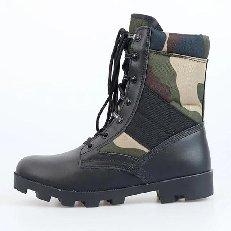 Men Boots High Top Panama Desert Army Green Outdoor Hiking Boots Camouflage Combat Outdoor Training Motorcycle Boots