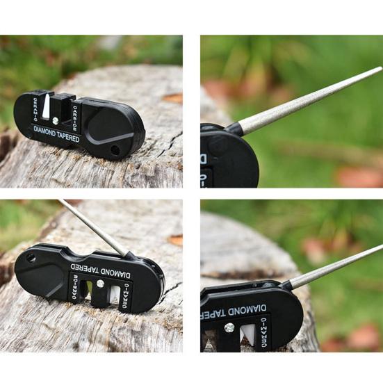Outdoor Pocket Whetstone Tool High Hardness Diamond-Material Mini Cutter Sharpener Portable Fishhook Grinding Multifunctional Camping File Cutter