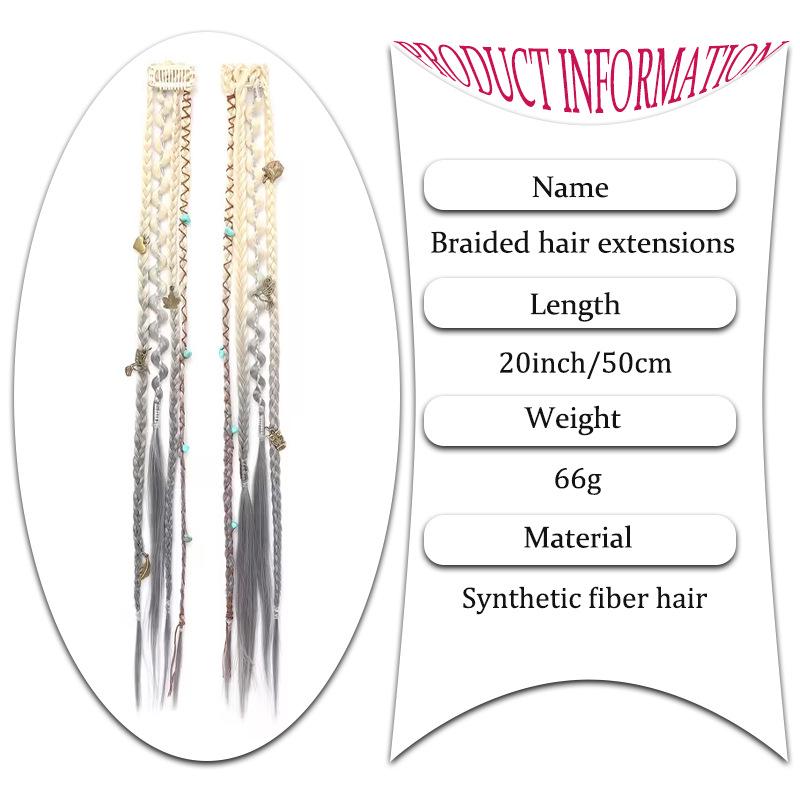 Estensioni Capelli Trecce a Coda di Pesce Intrecciate Stile Bohemien - Parrucca con Clip BB Treccine Box Donna