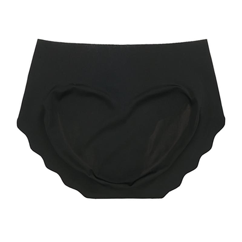 Ladies Seamless Ice Silk Mid-Waist Butt-Lifting Triangle Briefs with Silk Gusset M