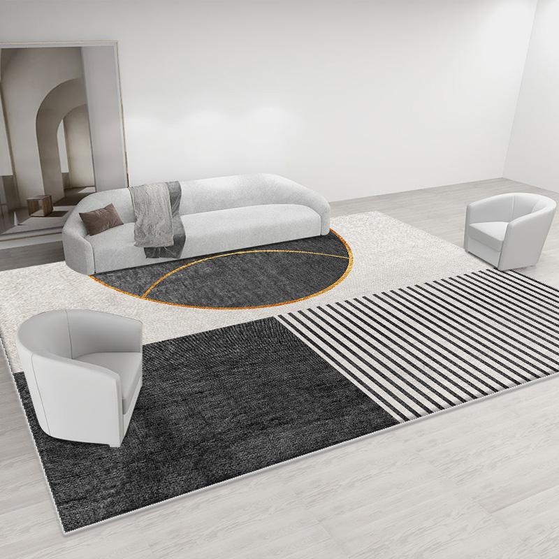 Minimalistischer Luxus Grauer Kristall Samt Teppich Wohnzimmer Rutschfest Wasserabsorbierend Fußmatte Innendekoration