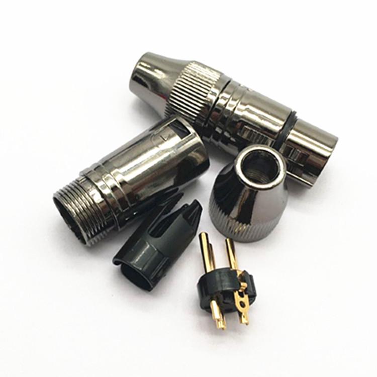 Gold-Plated Gunmetal 3-Pin XLR Male & Female Audio Plug
